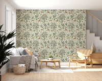 Exotic Safari Botanical Illustration Wallpaper⁠