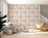 Monochromatic Wildlife Jungle Toile Wallpaper⁠