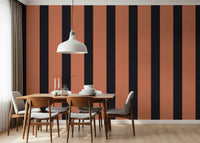 Burnt Orange and Charcoal Vertical Stripes Wallpaper⁠