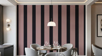 Charcoal and Dusky Pink Stripes Wallpaper⁠
