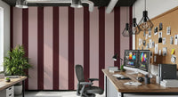 Minimalist Taupe and Chocolate Stripe Wallpaper⁠