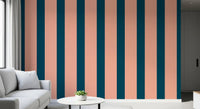 Minimalist Peach and Petrol Stripes Wallpaper⁠