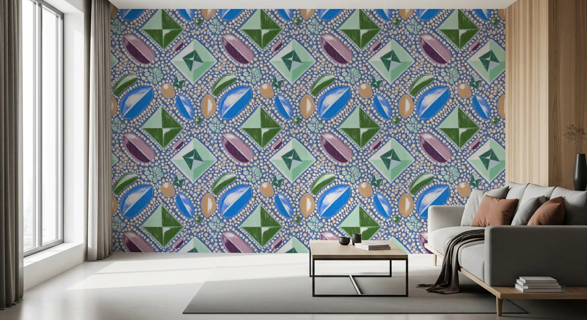 Royal Gemstones Blue Pastel Wallpaper⁠