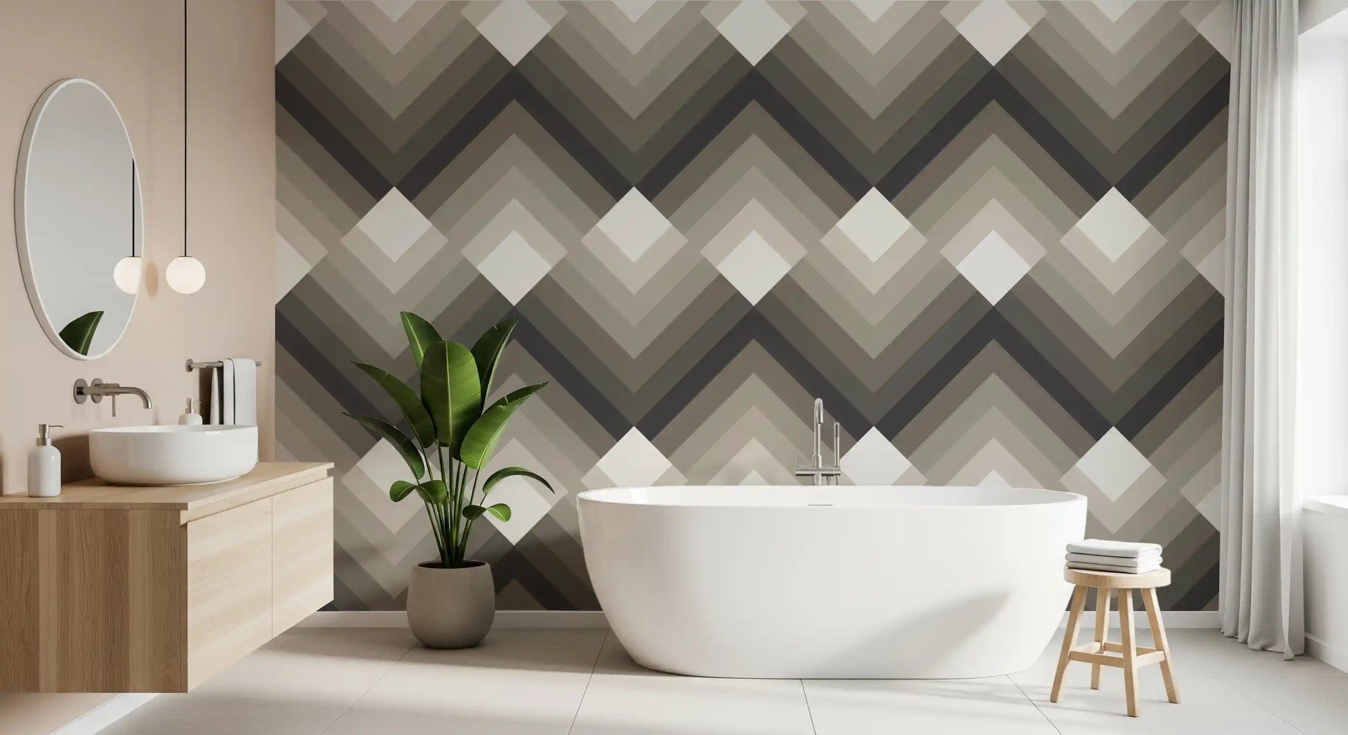 Tonal Chevron Geometry Wallpaper⁠