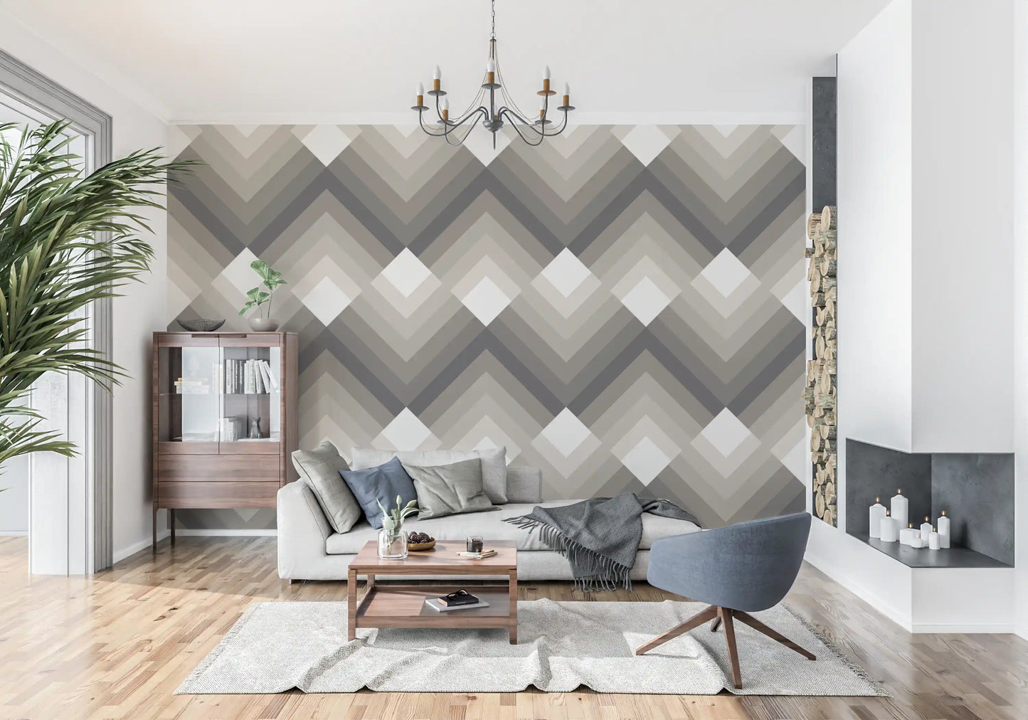 Tonal Chevron Geometry Wallpaper⁠