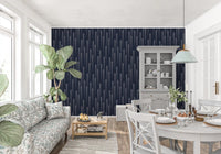 Navy arrow wallpaper on a hallway feature wall GD12453