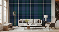 Heritage tartan wallpaper on a dining room accent wall GD12454