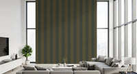 Vertical stripe wallpaper on a cosy bedroom wall GD12455