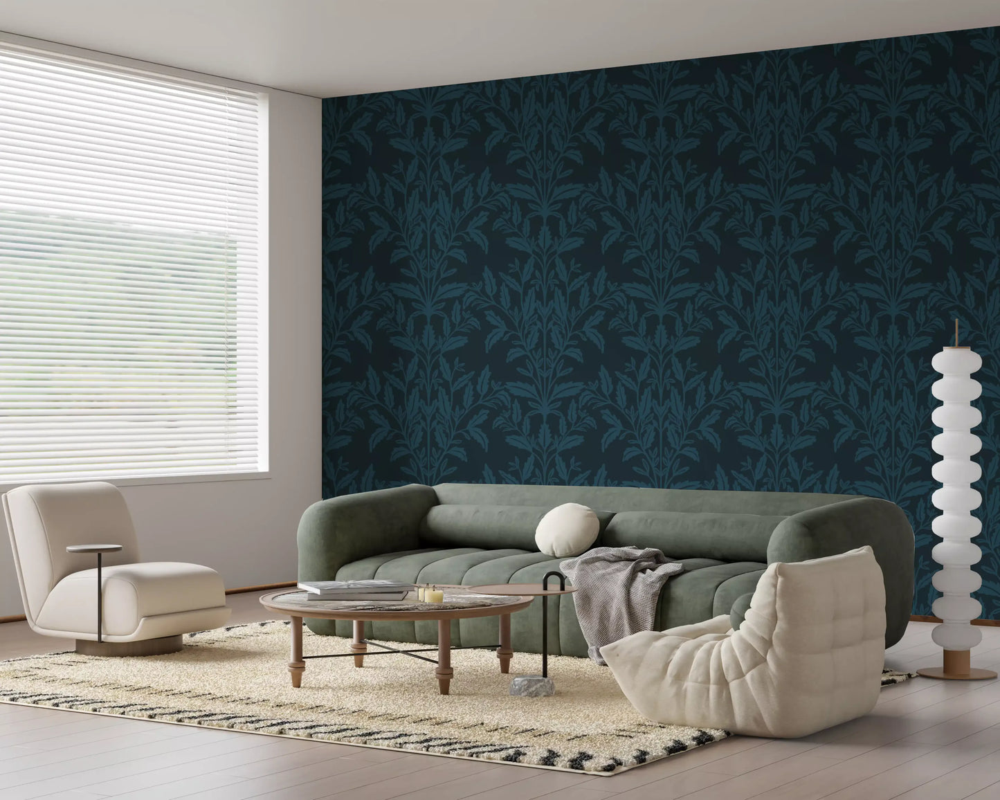Enchanted Ink Leaf Motif Wallpaper⁠