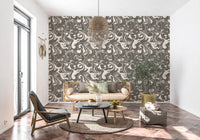 Monochrome Liquid Marble Swirl Wallpaper⁠