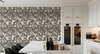 Monochrome Liquid Marble Swirl Wallpaper⁠