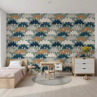 Whimsical cloud wallpaper on a nursery feature wall GD12460