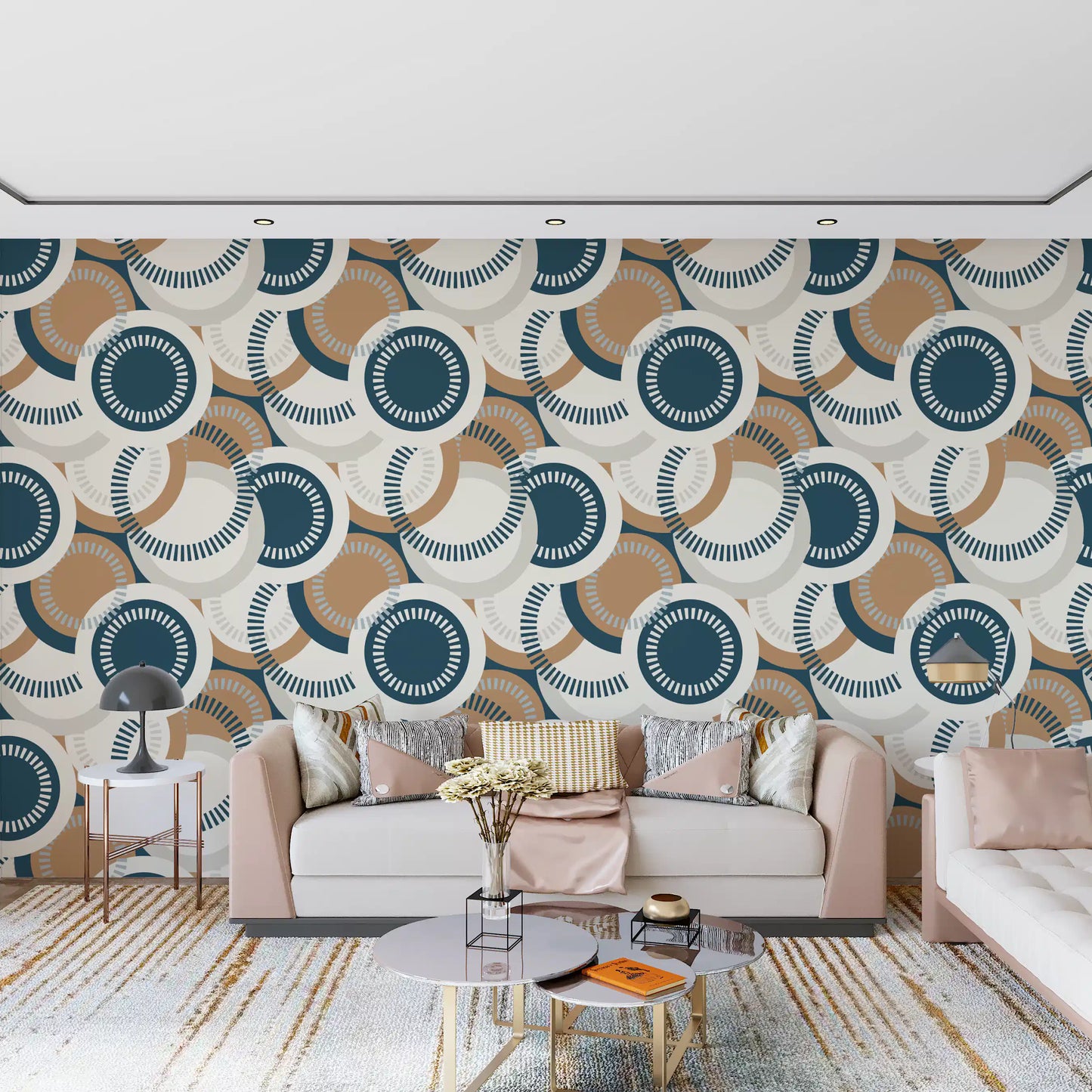 Modernist Circular Mosaic Wallpaper⁠