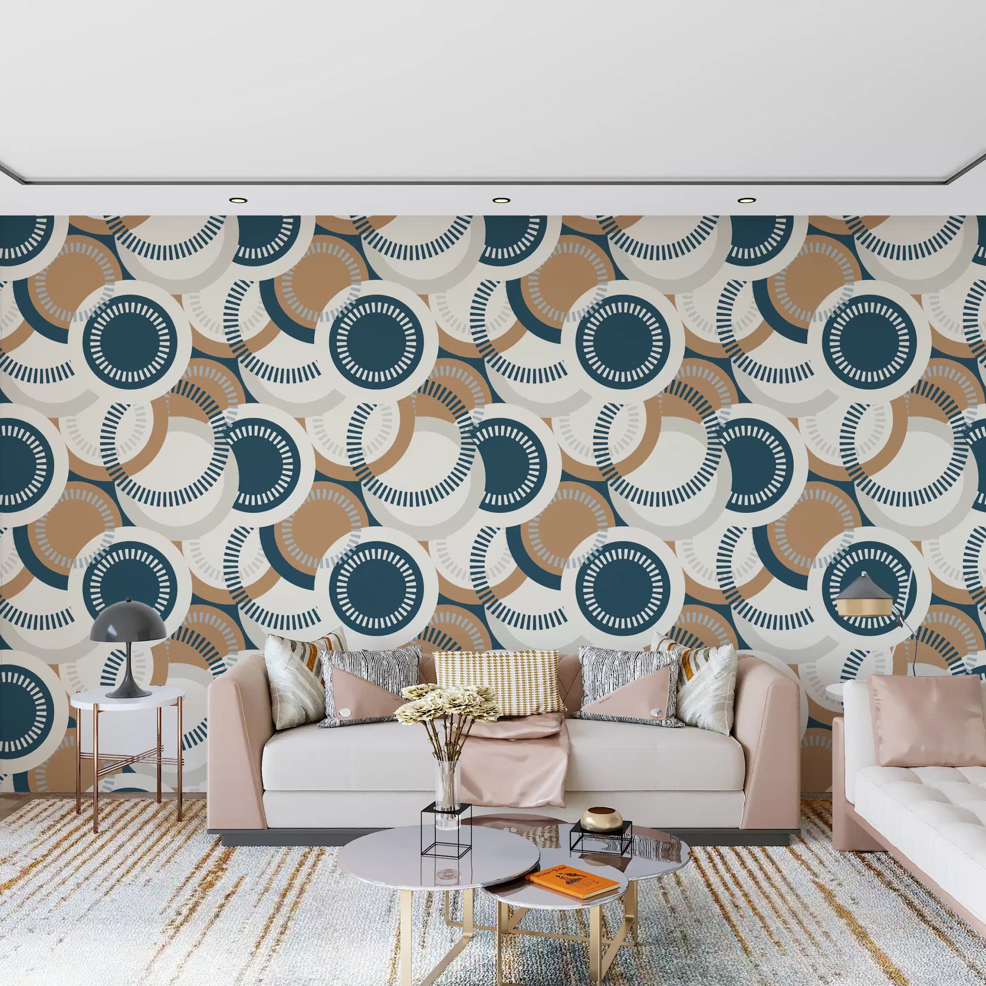 Modernist Circular Mosaic Wallpaper⁠