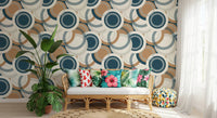 Modernist Circular Mosaic Wallpaper⁠