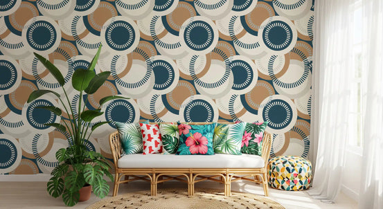 Modernist Circular Mosaic Wallpaper⁠