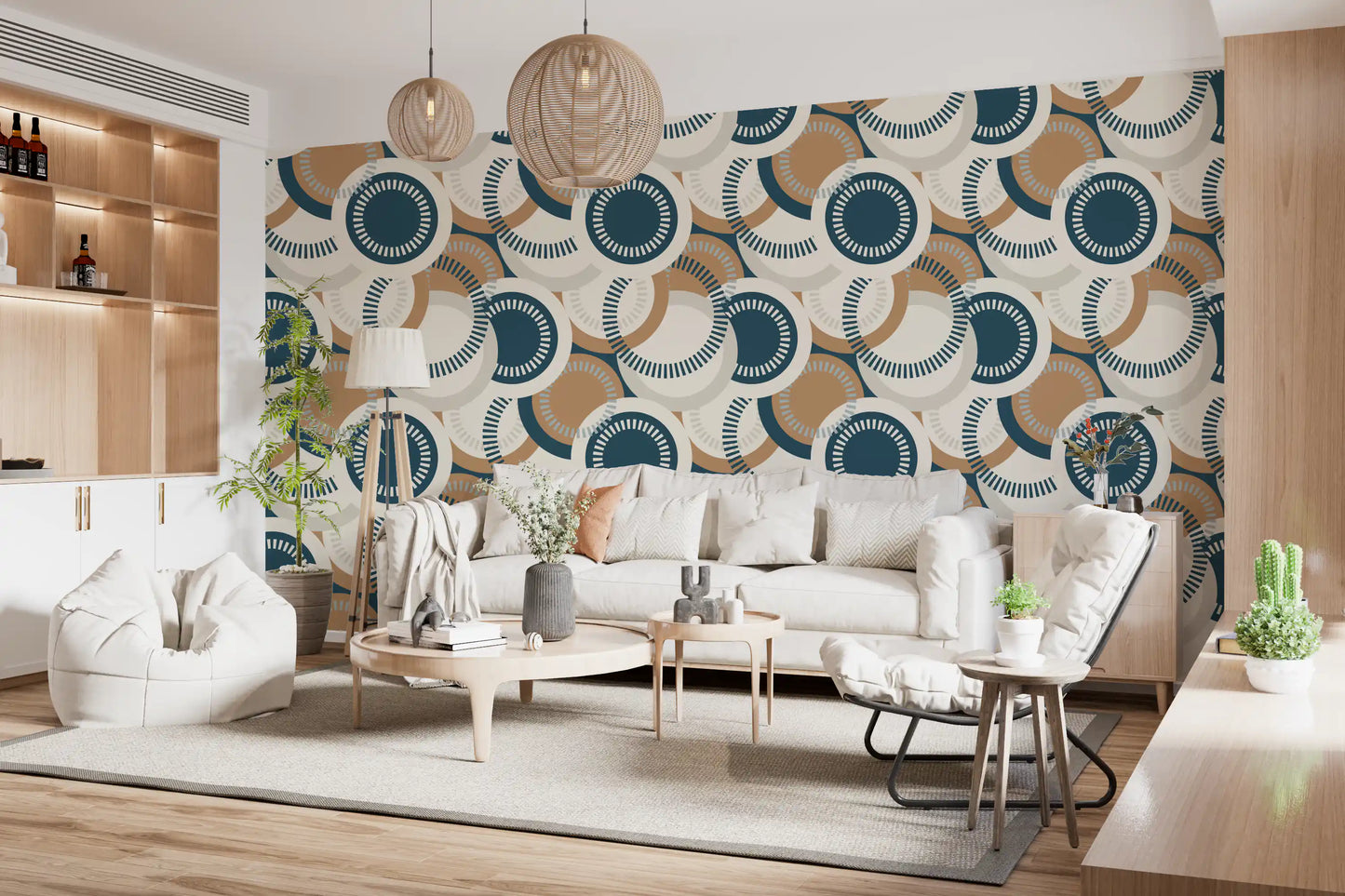 Modernist Circular Mosaic Wallpaper⁠