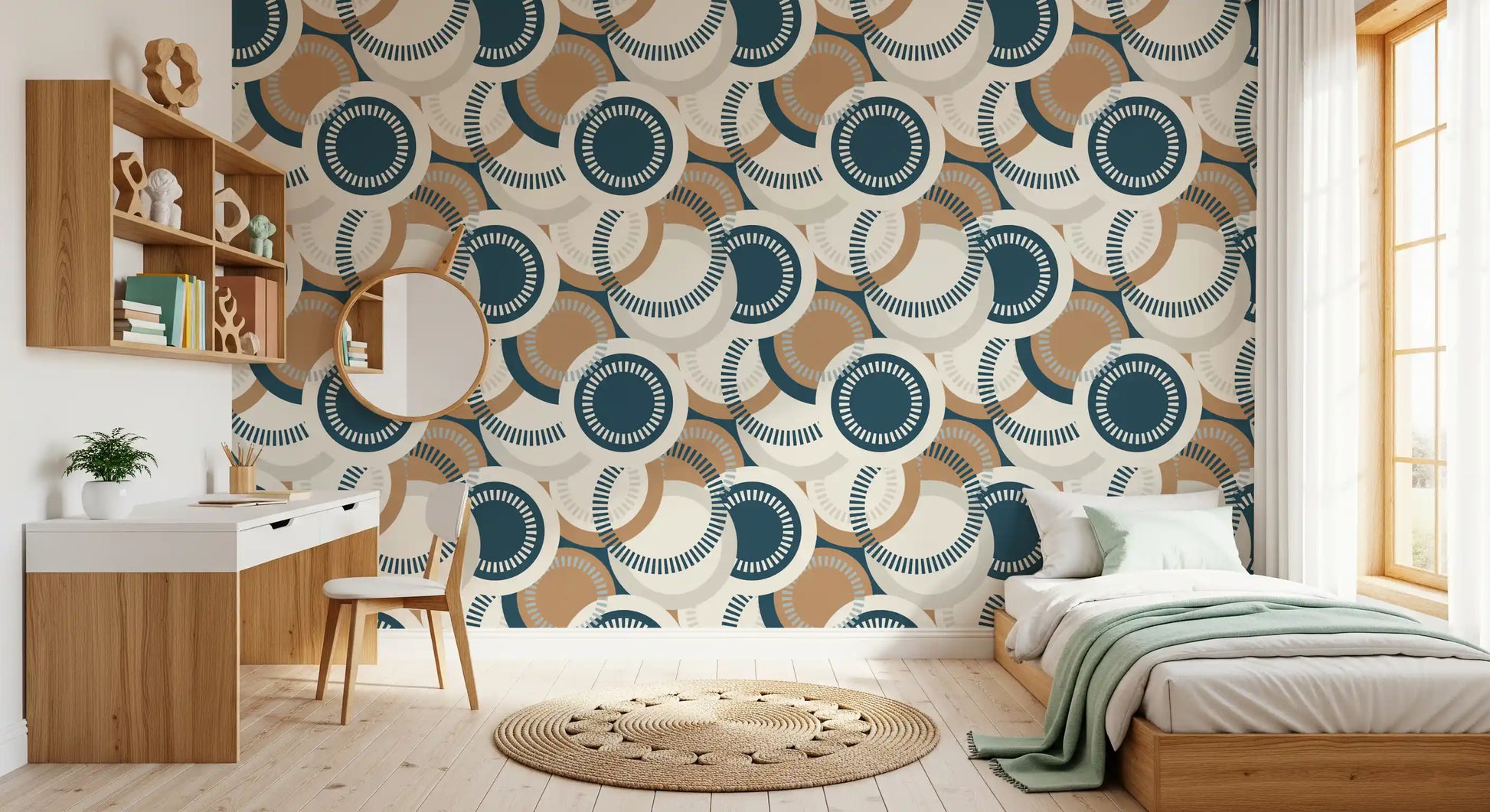 Modernist Circular Mosaic Wallpaper⁠