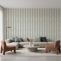 Textured Vertical Stripes in Neutral Sage Wallpaper⁠