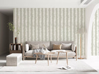 Textured Vertical Stripes in Neutral Sage Wallpaper⁠