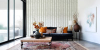 Textured Vertical Stripes in Neutral Sage Wallpaper⁠