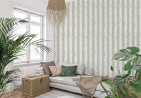 Textured Vertical Stripes in Neutral Sage Wallpaper⁠