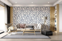 Indigo Fluid Lines Wallpaper⁠