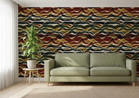 Earthy Wavy Layered Stripes Wallpaper⁠