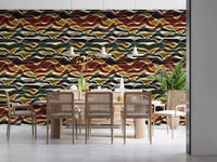 Earthy Wavy Layered Stripes Wallpaper⁠