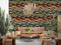 Earthy Wavy Layered Stripes Wallpaper⁠