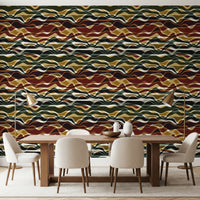 Earthy Wavy Layered Stripes Wallpaper⁠