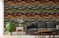 Earthy Wavy Layered Stripes Wallpaper⁠