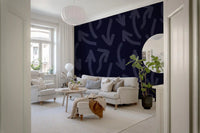 Minimalist navy directional stroke wallpaper detail GD12469