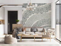 Charcoal Rippled Texture Design Wall Mural