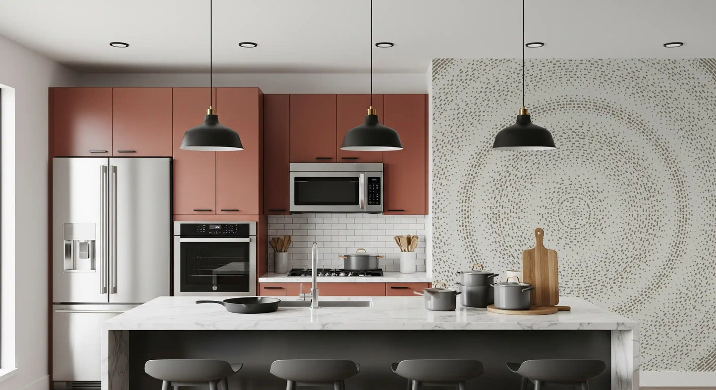 Minimalist Dot Ripple Pattern Wall Mural