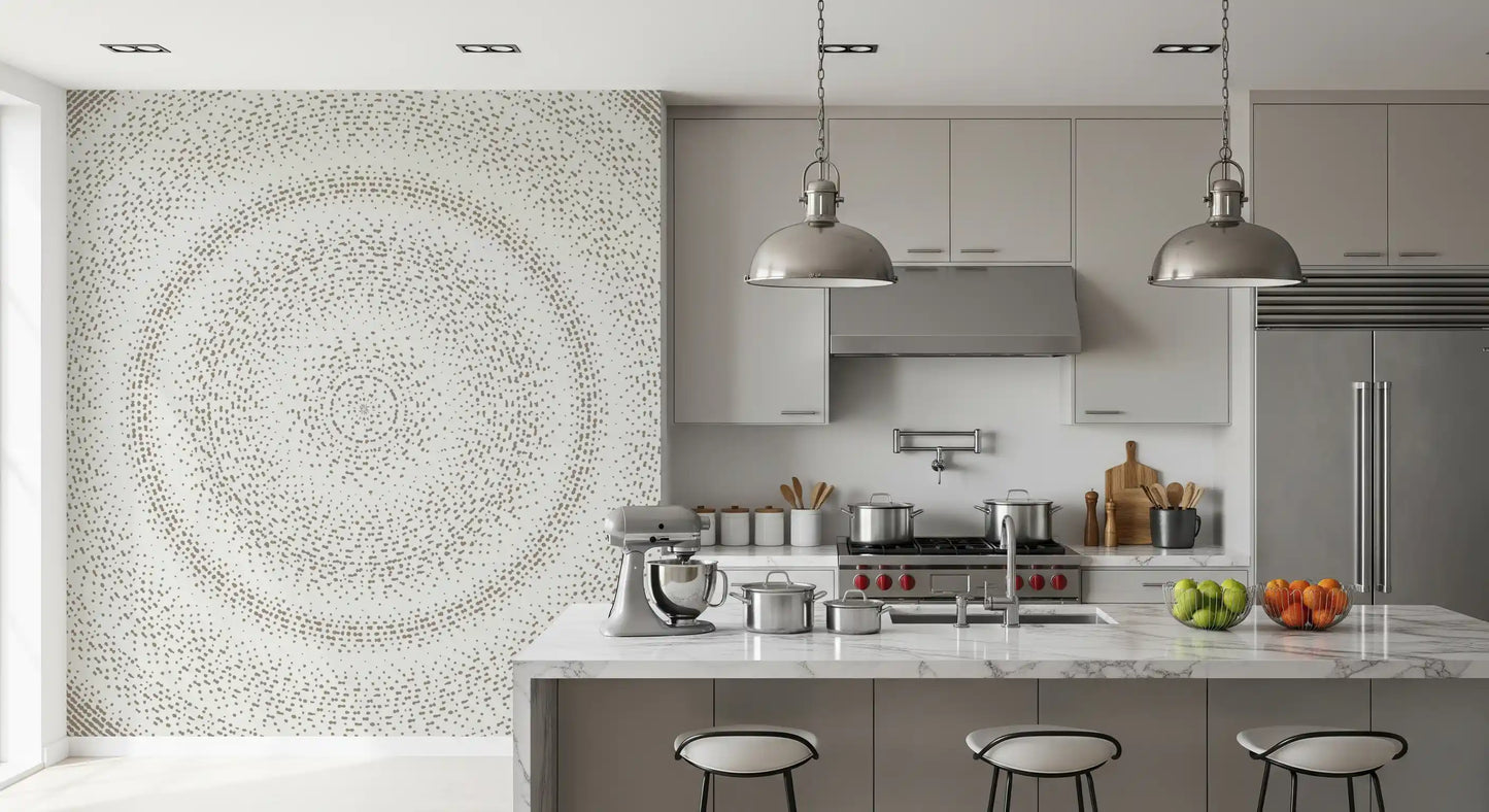 Minimalist Dot Ripple Pattern Wall Mural