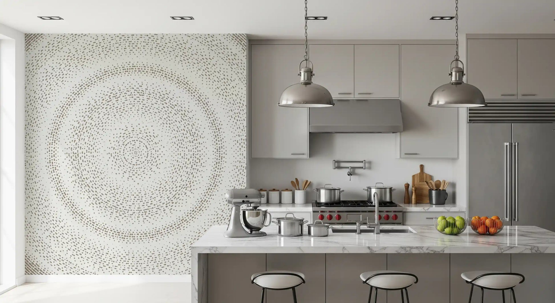 Minimalist Dot Ripple Pattern Wall Mural