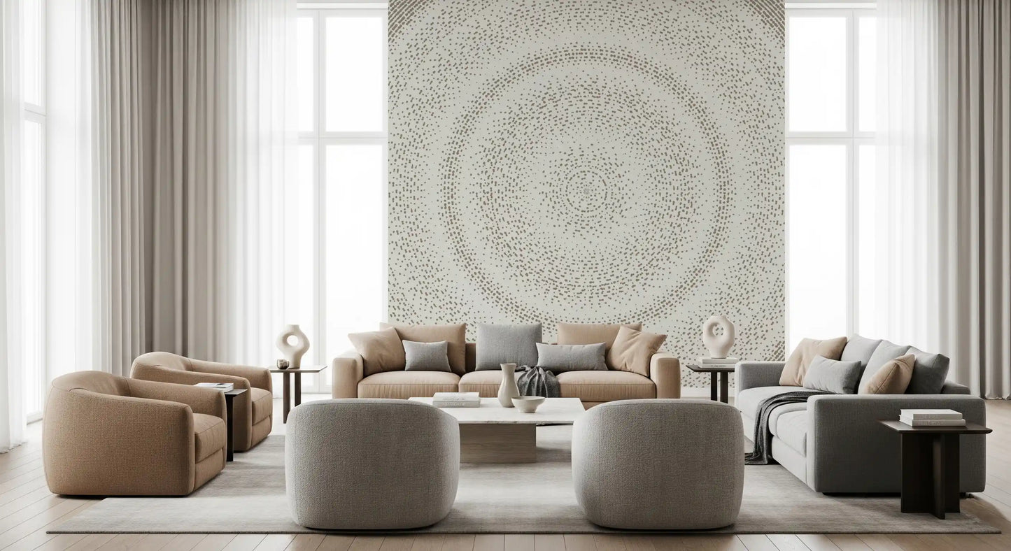 Minimalist Dot Ripple Pattern Wall Mural