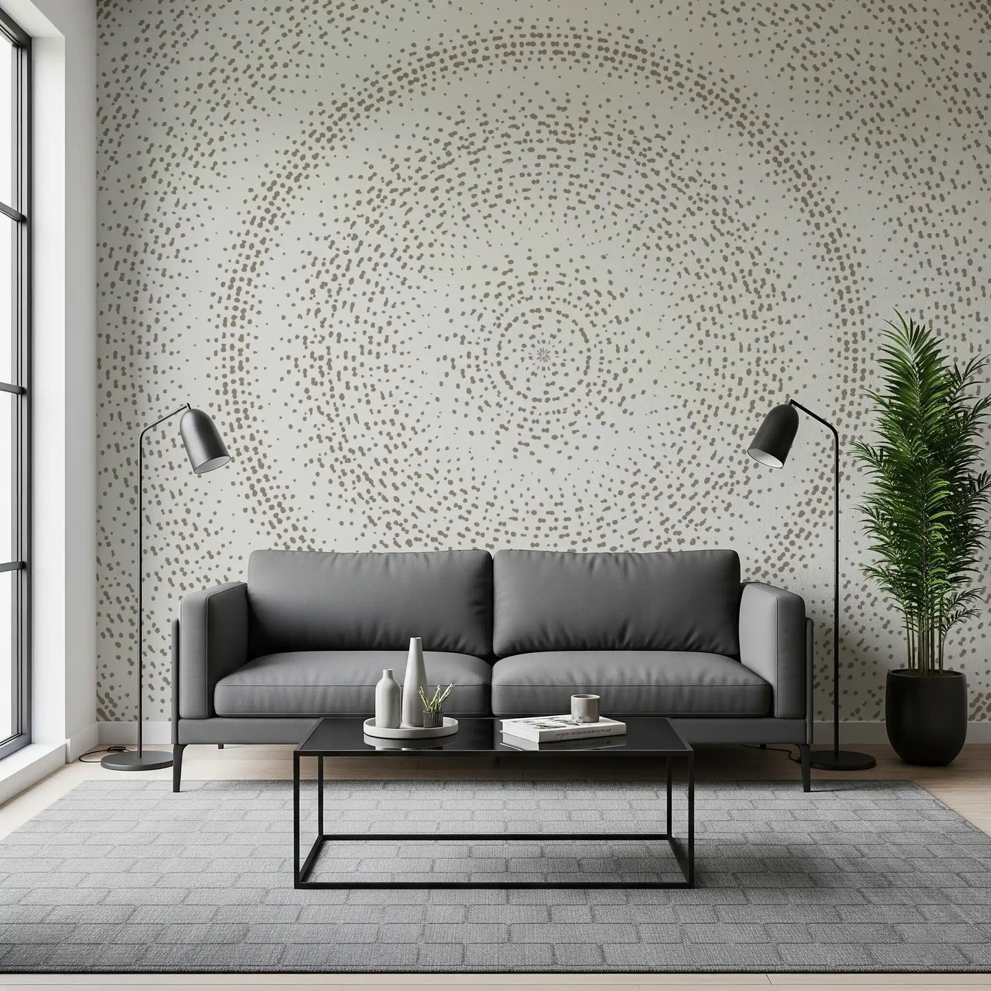 Minimalist Dot Ripple Pattern Wall Mural