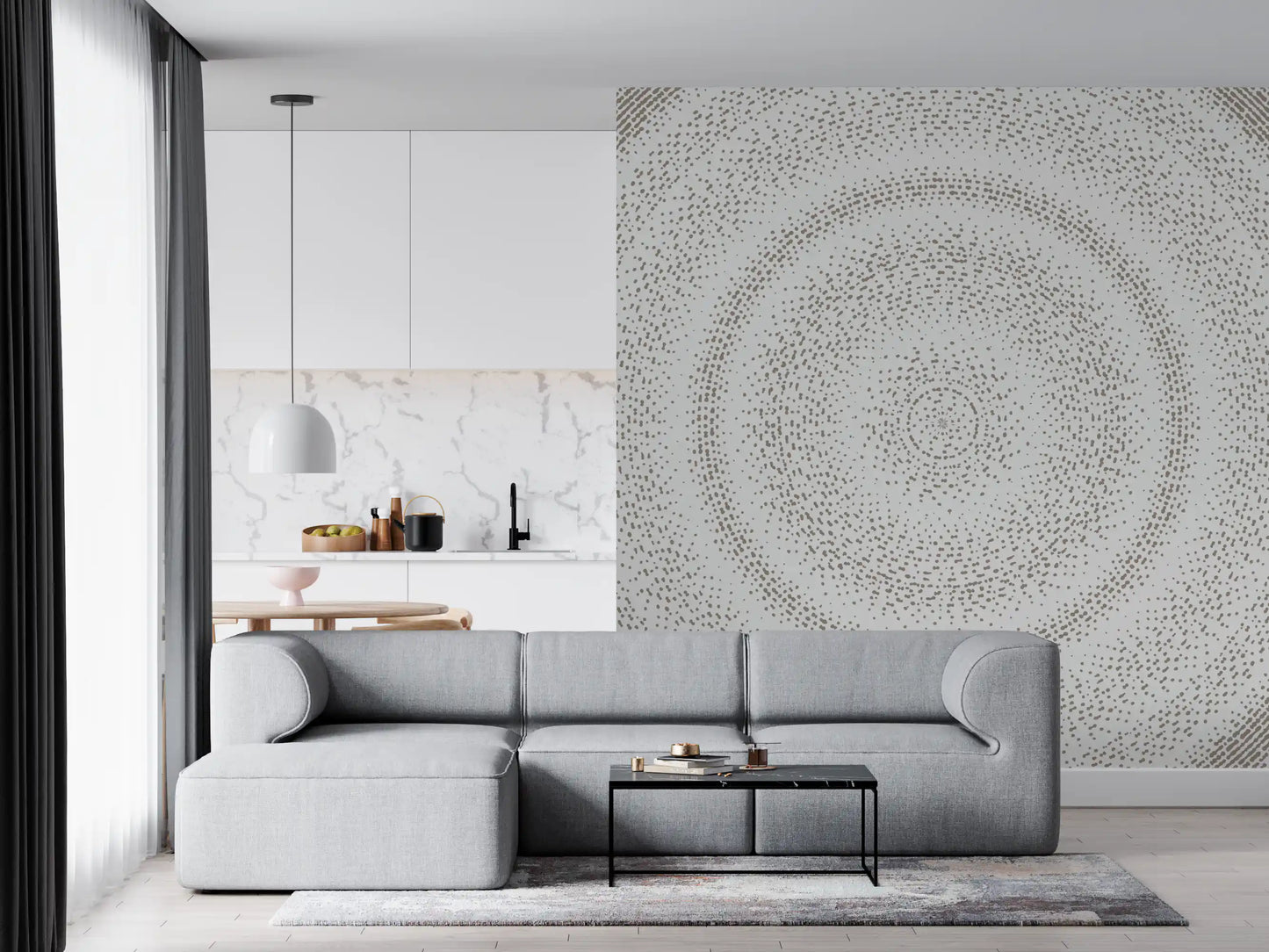 Minimalist Dot Ripple Pattern Wall Mural