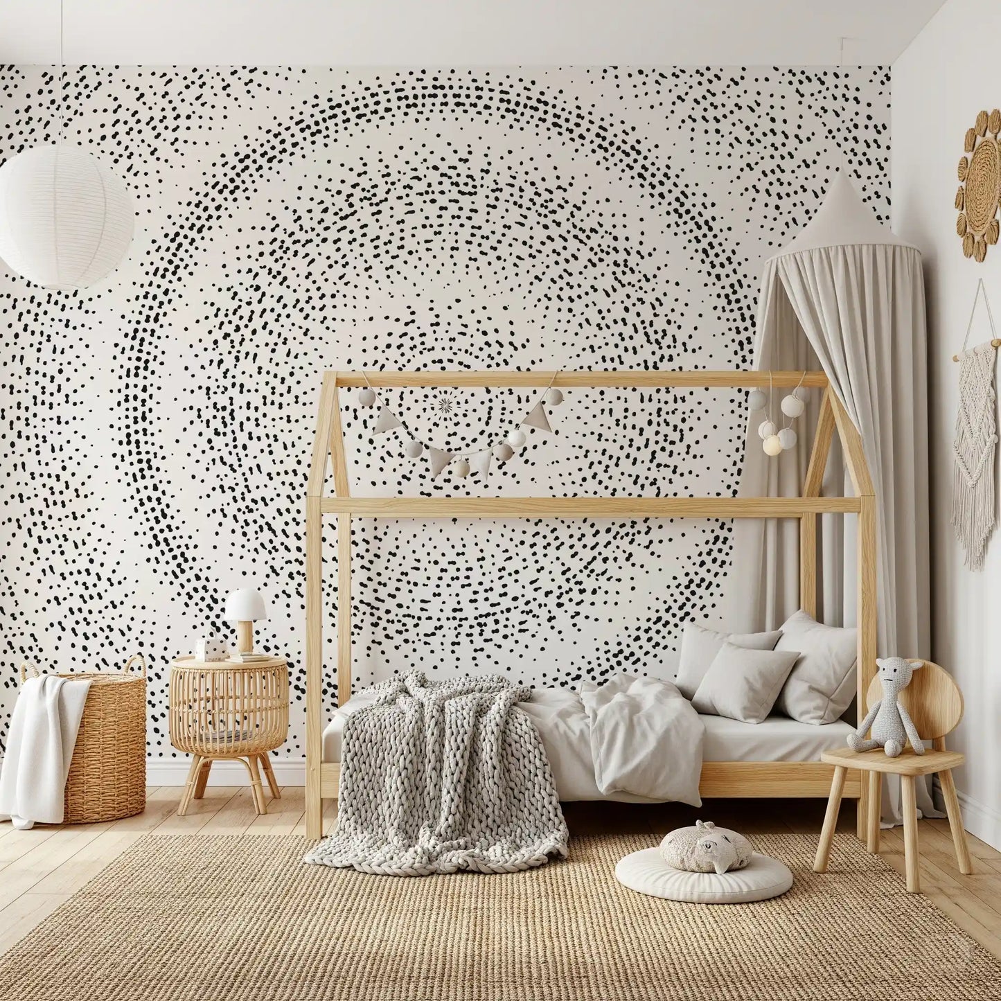Celestial Dotted Drip Circle Wall Mural