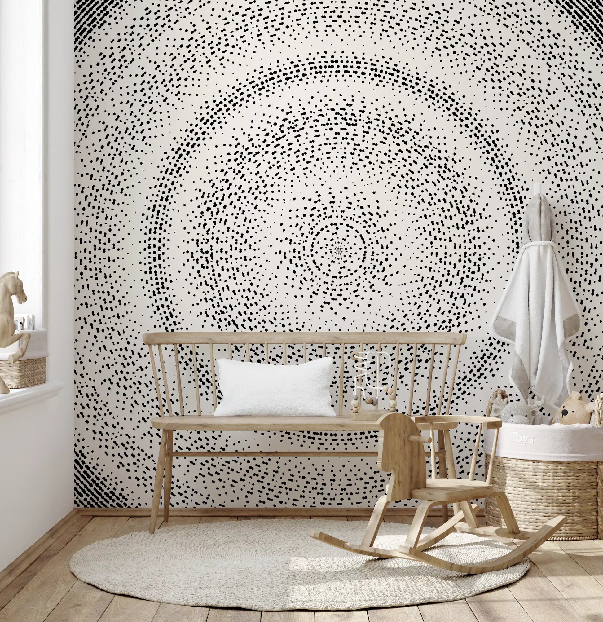 Celestial Dotted Drip Circle Wall Mural