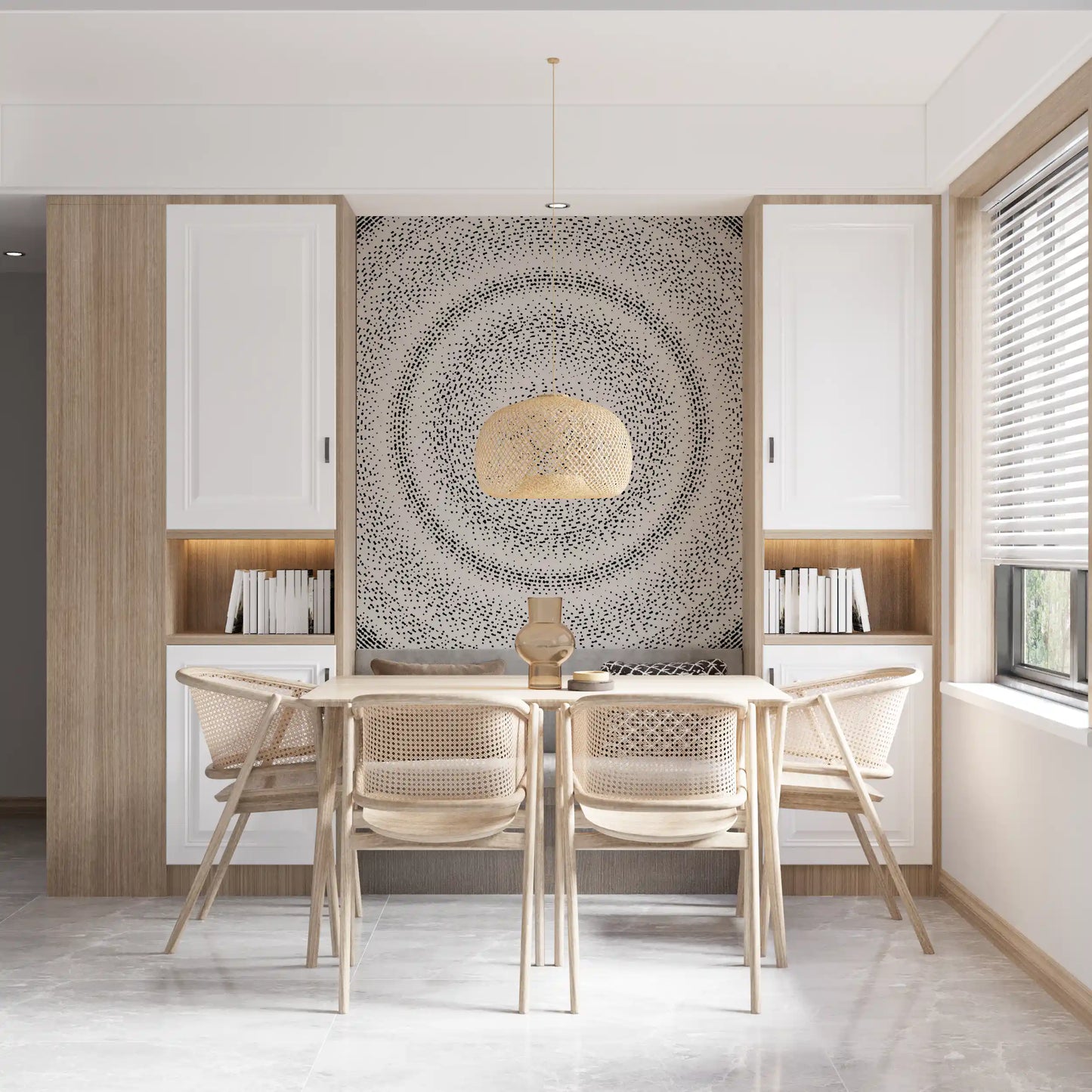 Celestial Dotted Drip Circle Wall Mural