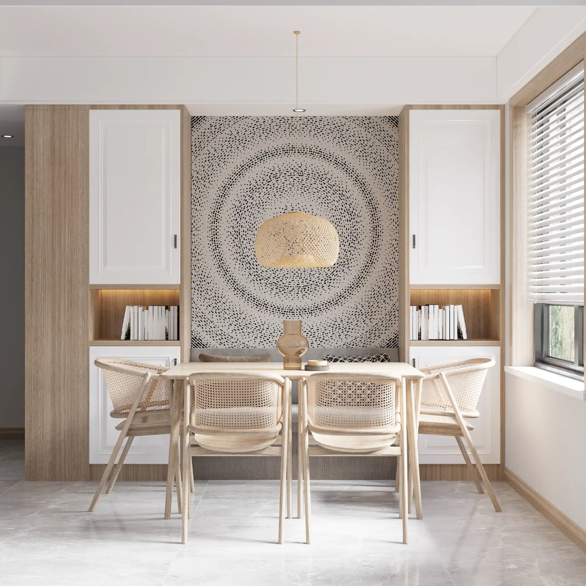 Celestial Dotted Drip Circle Wall Mural