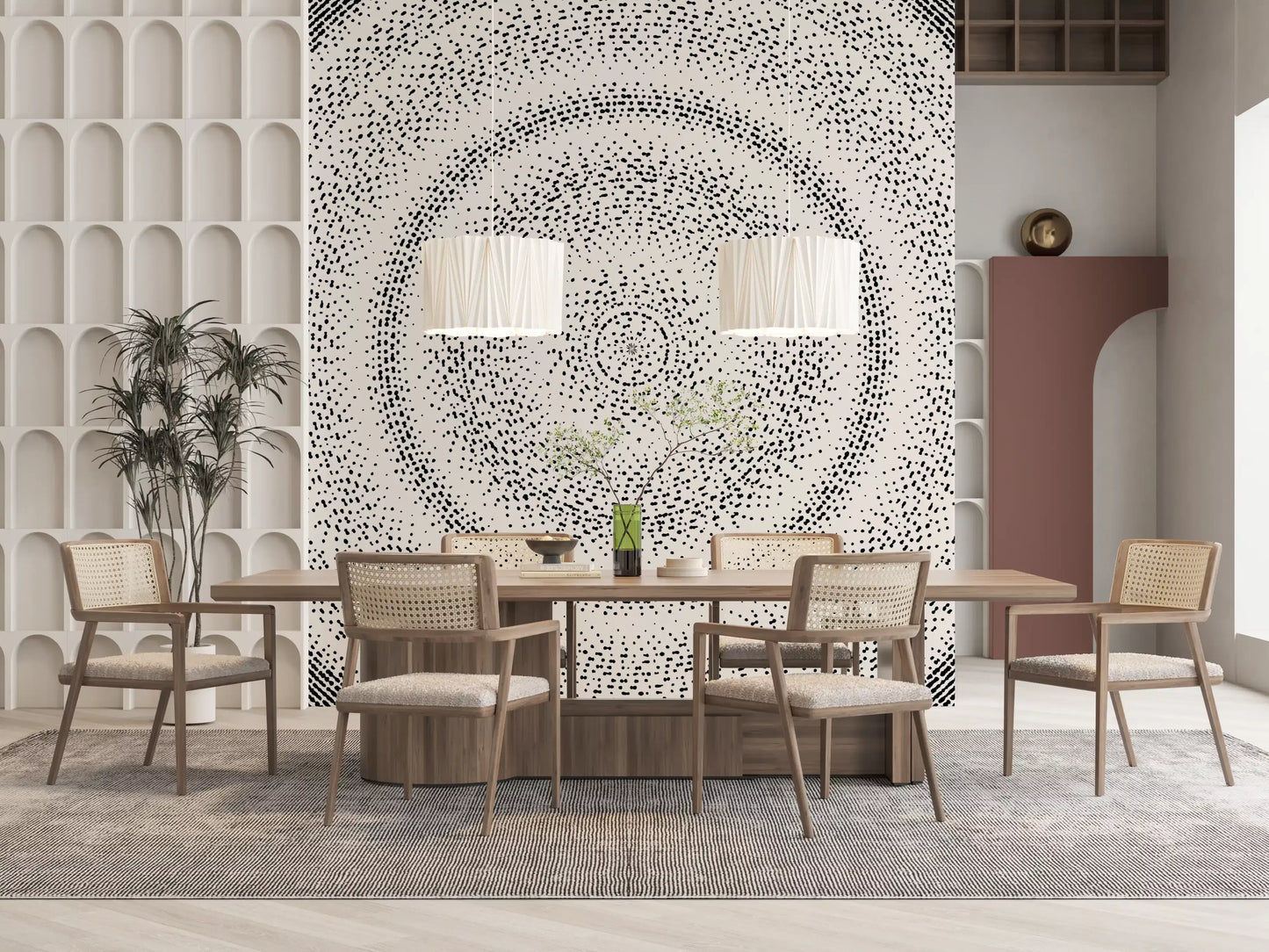 Celestial Dotted Drip Circle Wall Mural