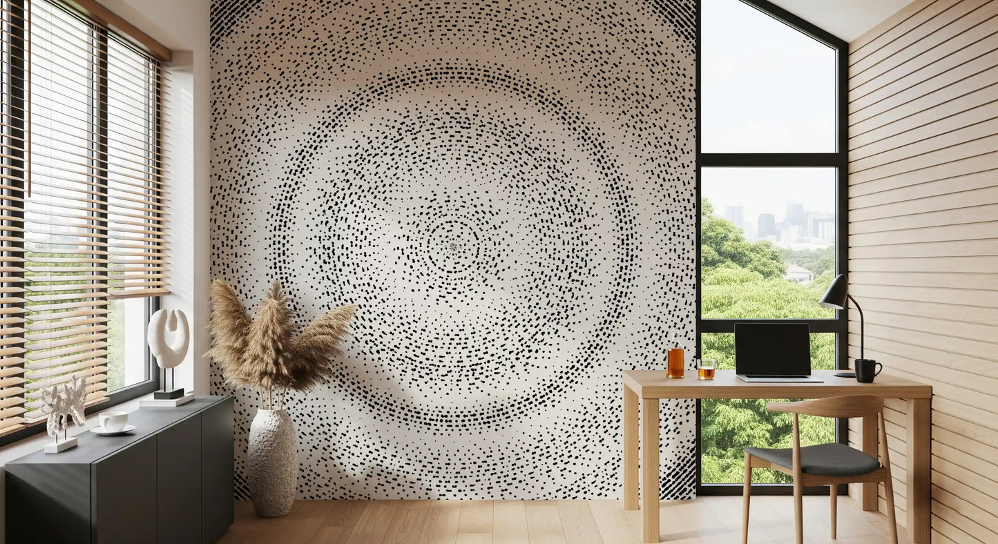 Celestial Dotted Drip Circle Wall Mural