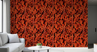 Fiery Painted Tropical Fronds Wallpaper⁠