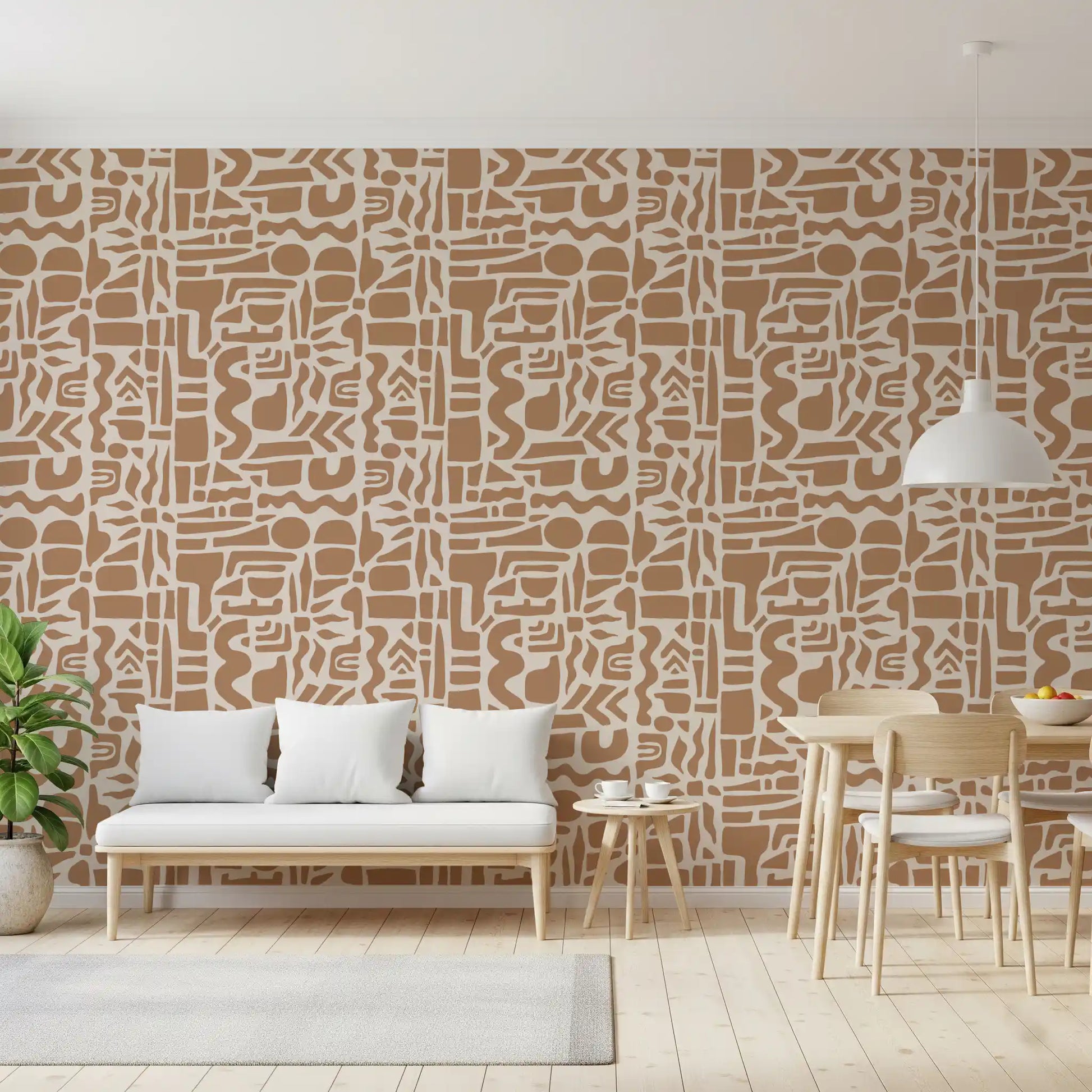 Abstract Earth Toned Shapes Wallpaper⁠