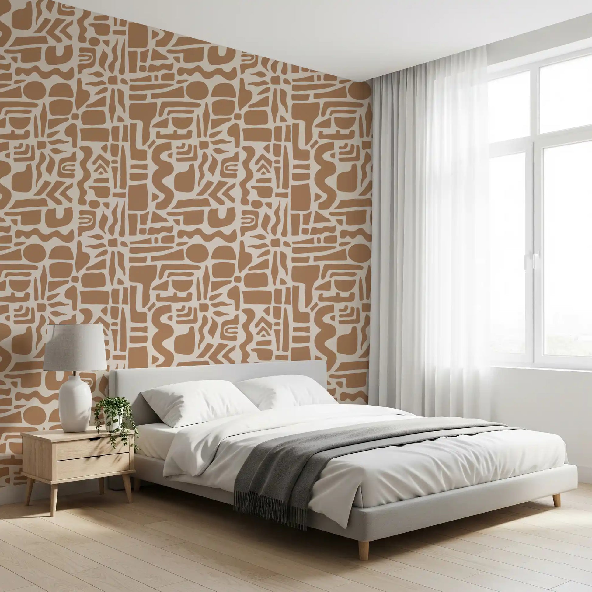 Abstract Earth Toned Shapes Wallpaper⁠
