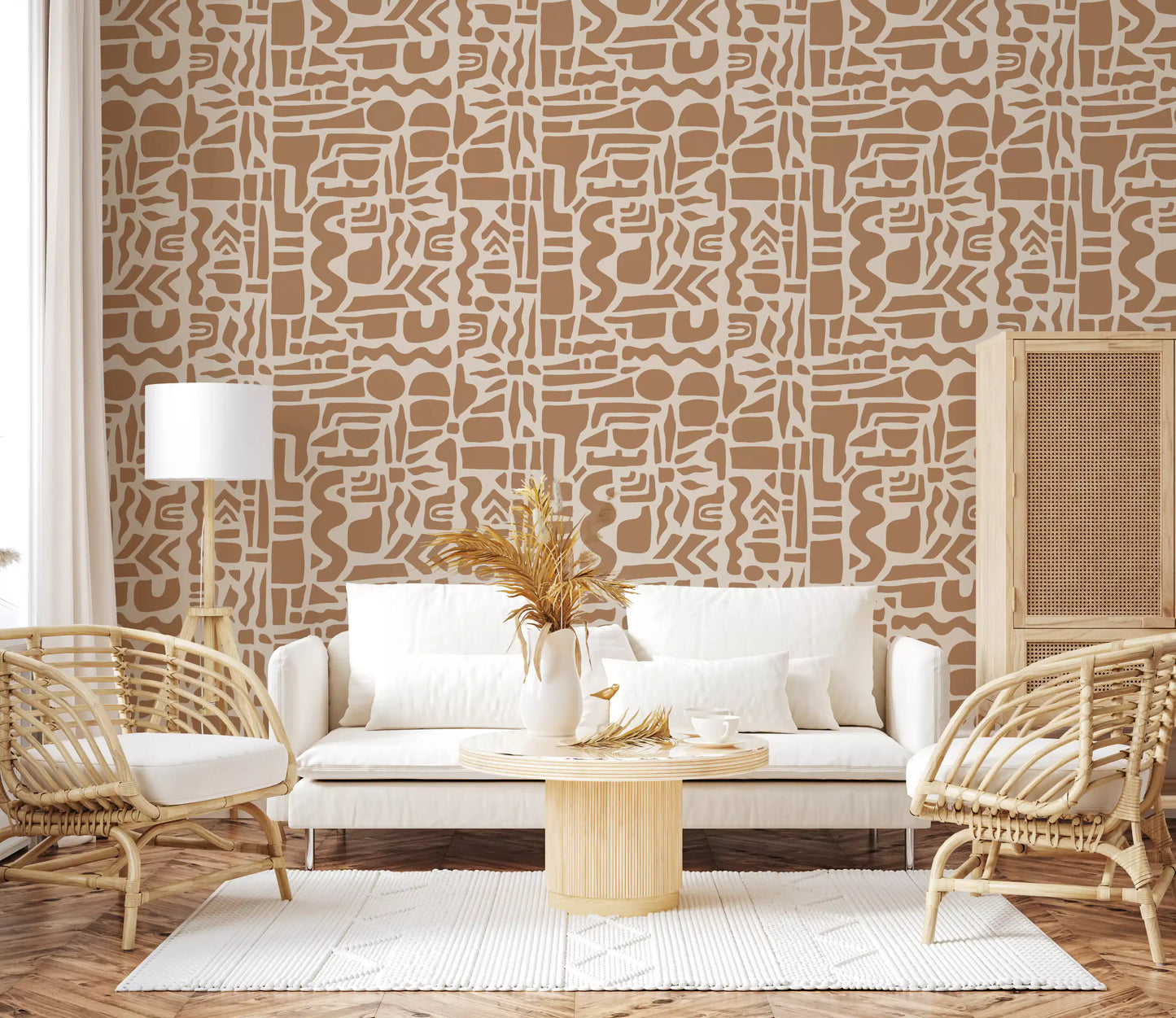 Abstract Earth Toned Shapes Wallpaper⁠